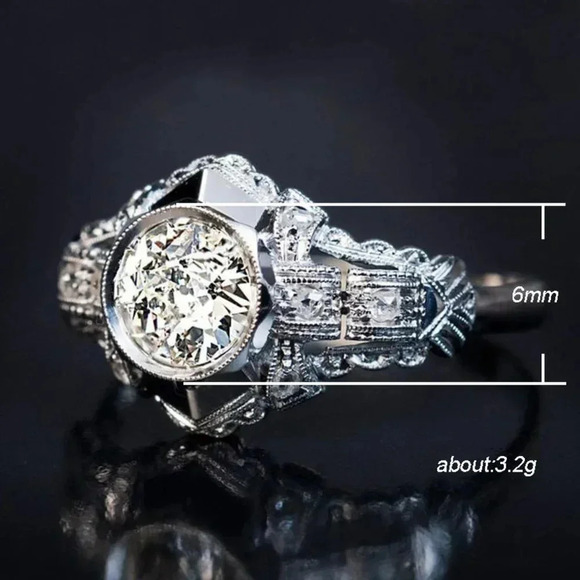 ▶Silver Plated Wedding engagementRing for Women, F115